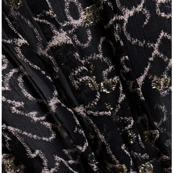 ba&sh Acia Printed Metallic Fil Coupé Georgette Mini Dress Size 2 - Picture 4 of 12